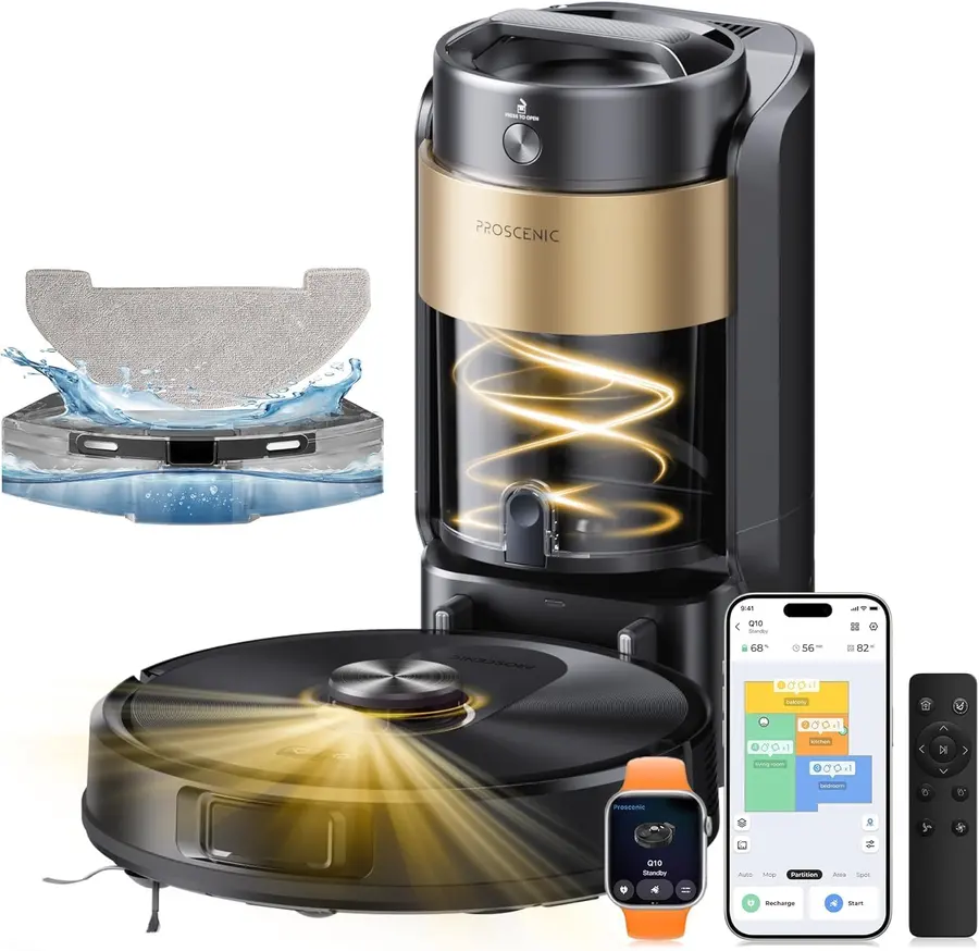 Proscenic Q20+ Plus Robot Aspirador y Fregasuelos 10000 Pa/200Mins