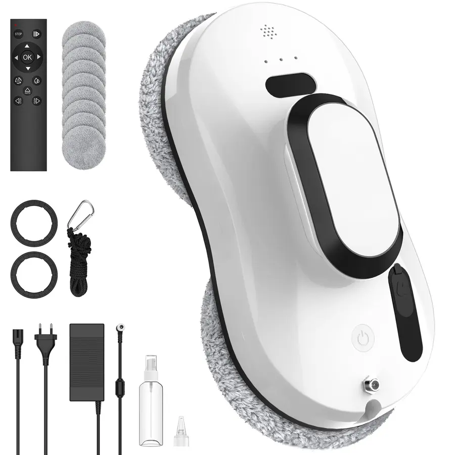 Robot Limpiacristales Automático con Pulverizador y 8 Paños
